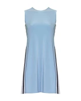 Side Stripe Sleeveless Swing Dress Powder Blue