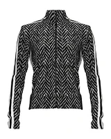 Side Stripe Zip Up Jacket Herringbone