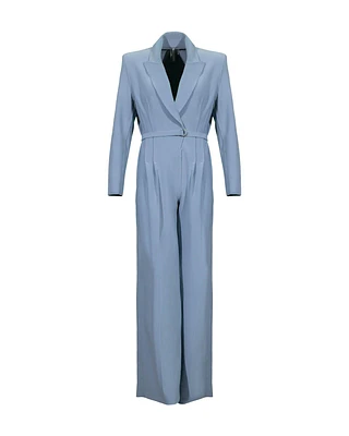 Single Breasted Straight Leg Jumpsuit
