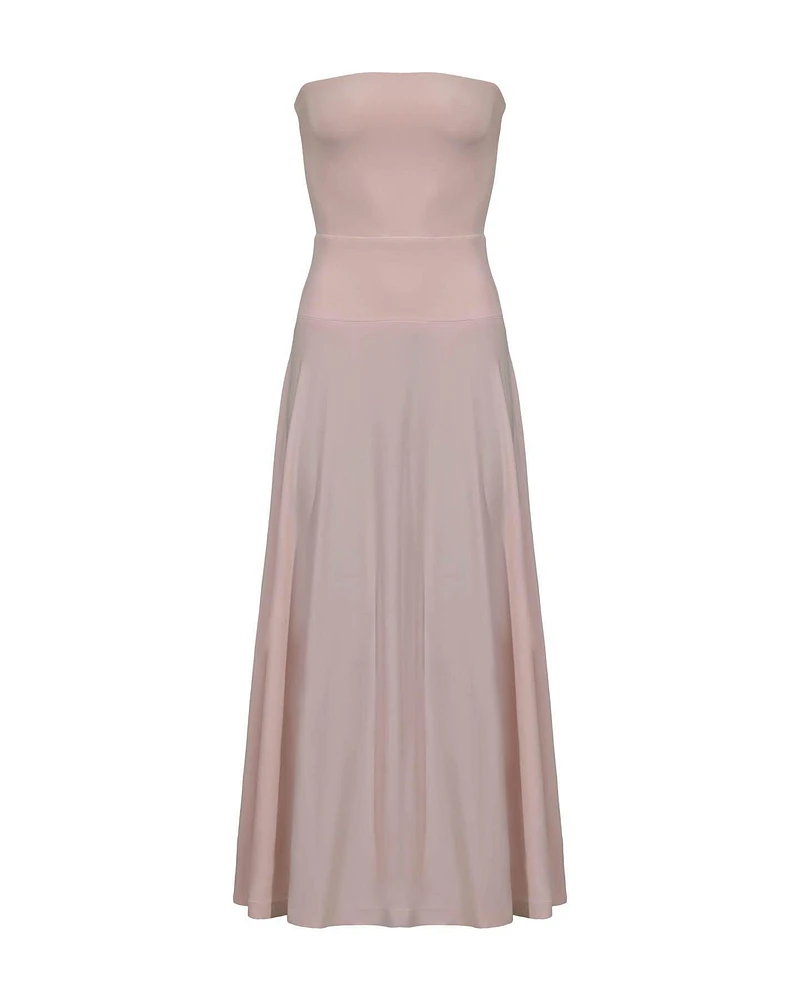 Strapless Flared Dress Blush