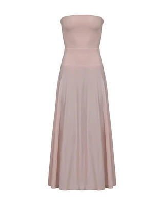 Strapless Flared Dress Blush