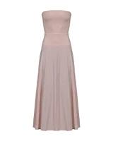 Strapless Flared Dress Blush