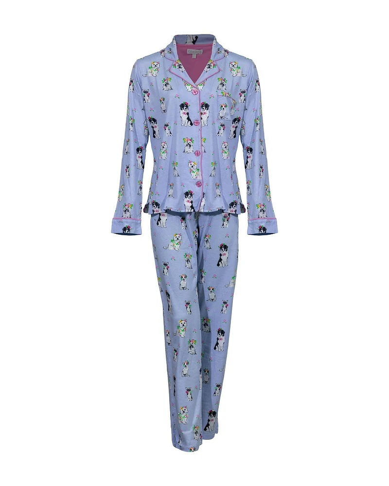 Playful Puppy Print PJ Set