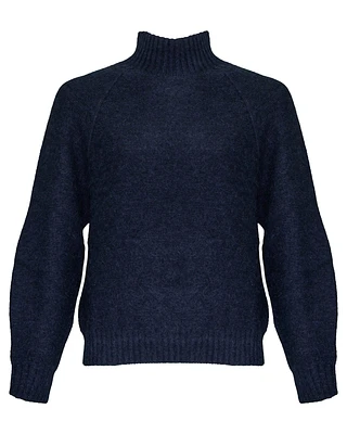 Mock Neck Wool Blend Pullover