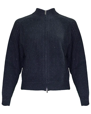 Wool Blend Zip Cardigan