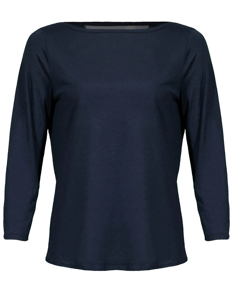 Boat Neck 3/4 Sleeve Pullover