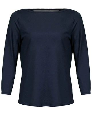 Boat Neck 3/4 Sleeve Pullover