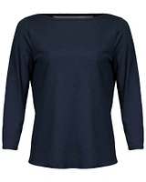 Boat Neck 3/4 Sleeve Pullover