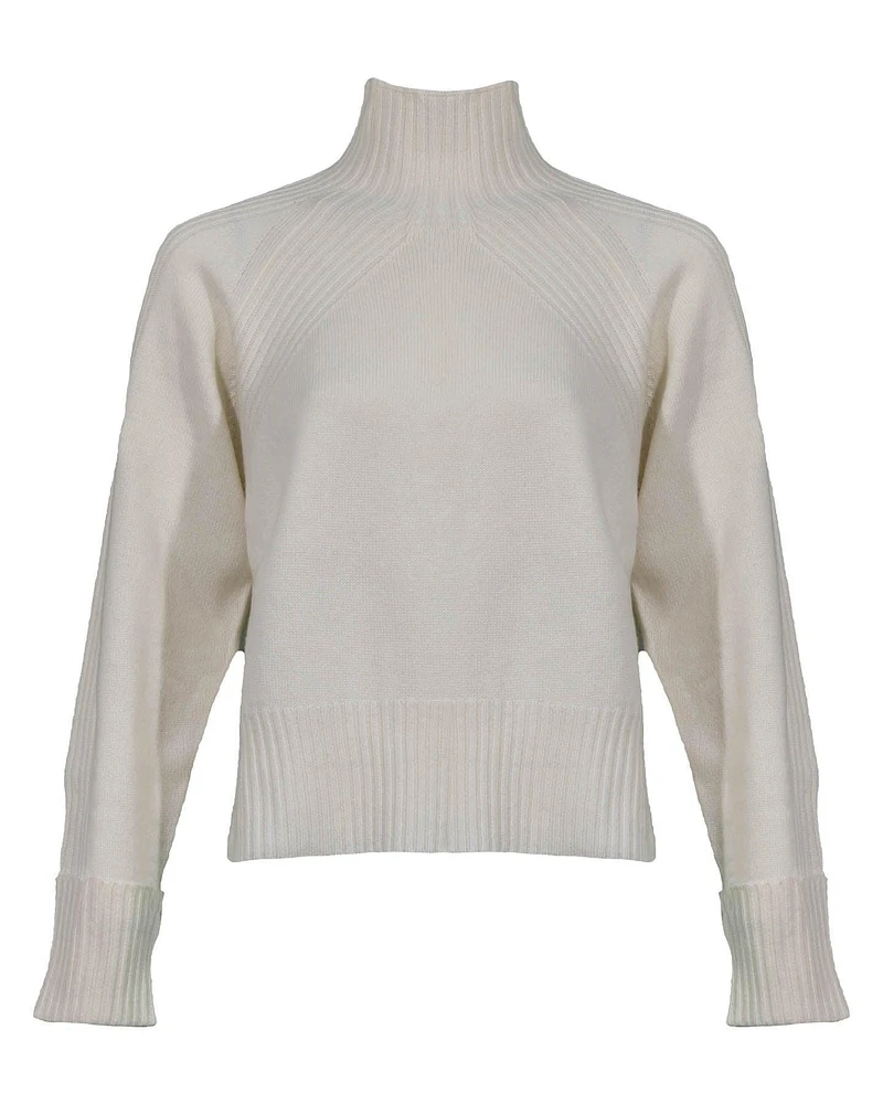 Mock Neck Wool Cashmere Sweater