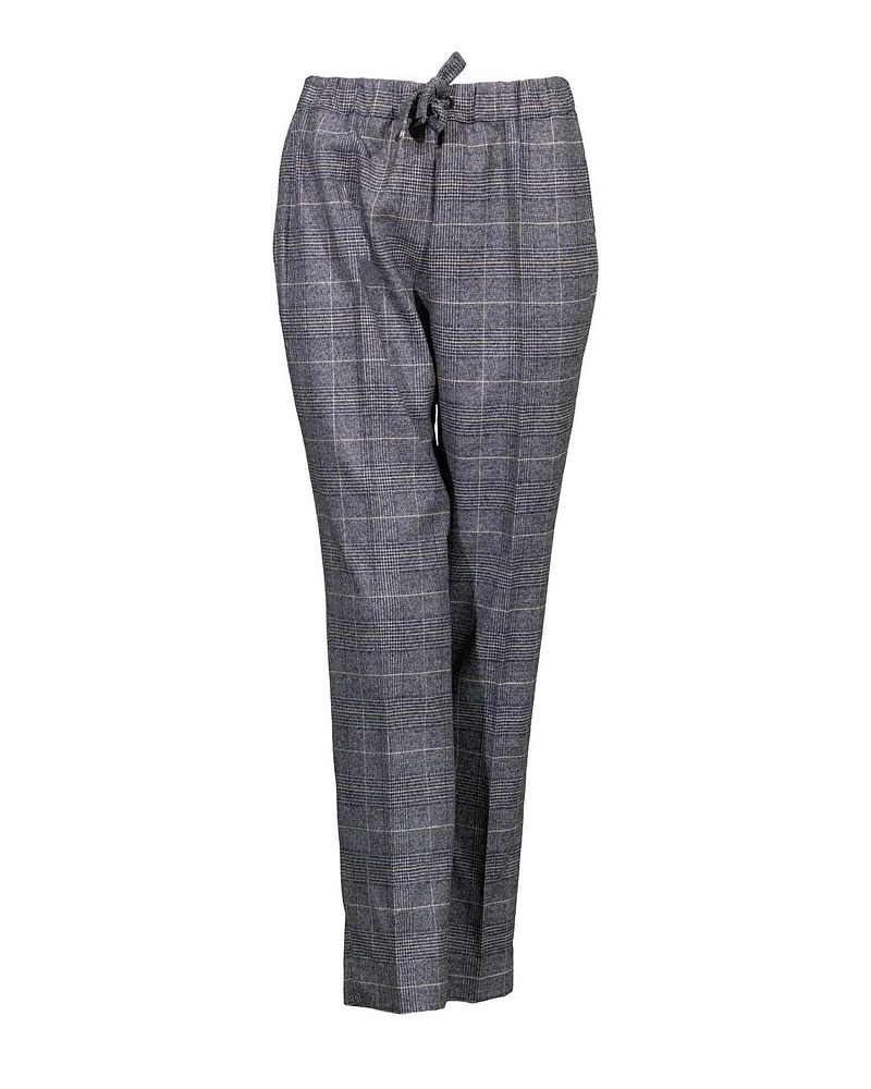 Prince of Wales Plaid Drawstring Pant