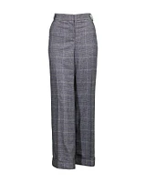 Prince of Wales Plaid Wide Leg Pant