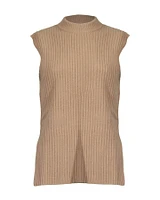 Ribbed Wool Cashmere Long Tank-Vest
