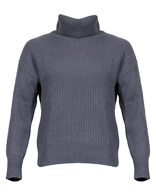 Ribbed Wool-Cashmere Turtleneck