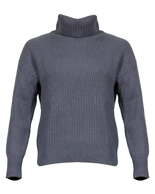 Ribbed Wool-Cashmere Turtleneck