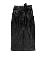 Edem Faux Crinkle Leather Skirt