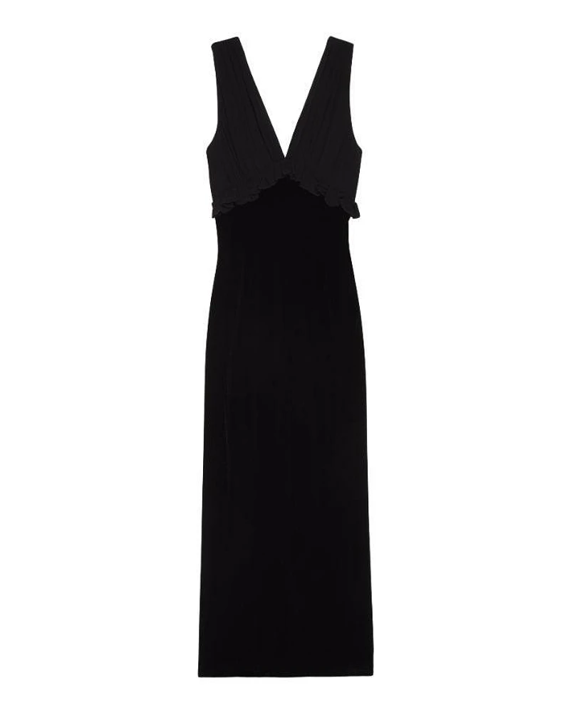 Gilda Black Velvet Sleeveless Dress