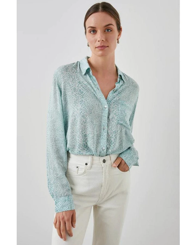 Josephine Mint Boa Shirt