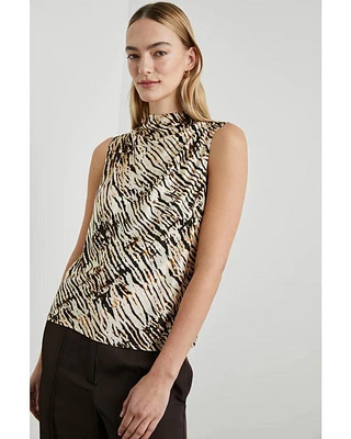 Kaleen Ikat Satin Crepe Tank Top