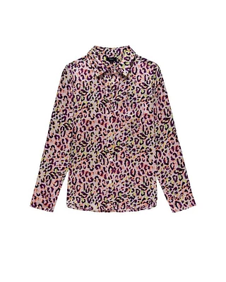 Kate Neon Cheetah Silk Shirt
