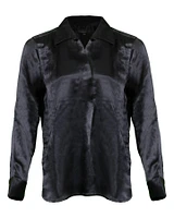 Nissa Black Satin Shirt