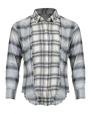 Pistachio Frost Mixed Plaid Shirt