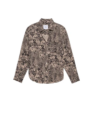 Rails Josephine Taupe Mixed Animals Print Shirt