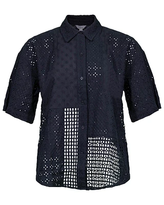 Yuri Eyelet Mix Shirt