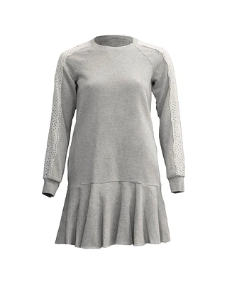 Eyelet Lace Fleece Dress