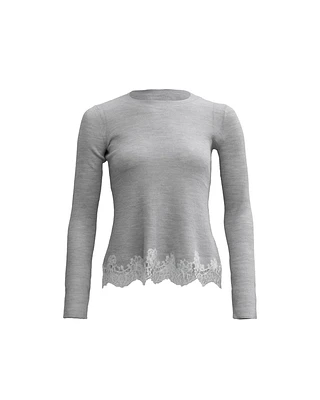 Lace Hem Pullover