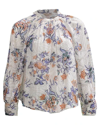 Toile Floral Print  Top