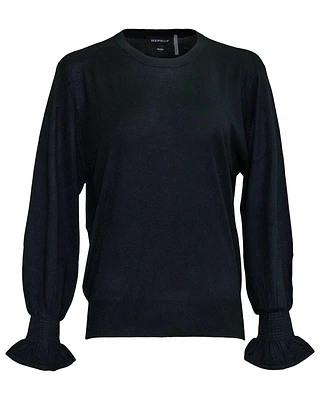 Crewneck Bamboo Cashmere Blend Bell Sleeve Sweater