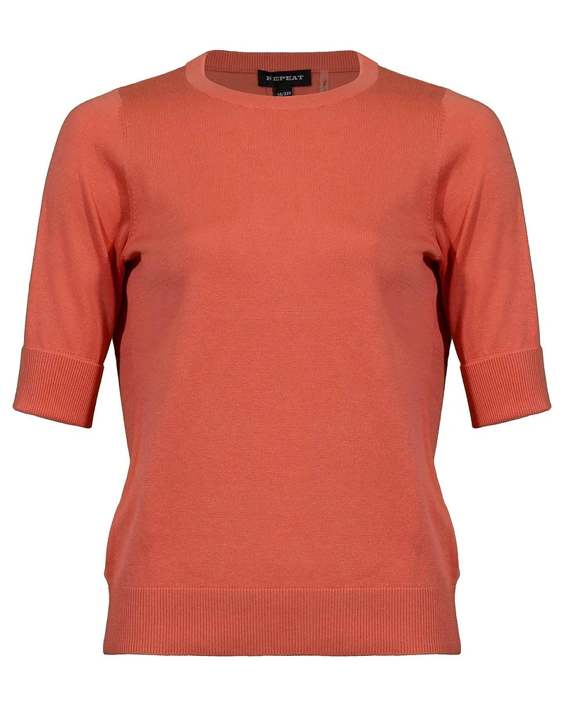Knit Crew Neck Top Sunset