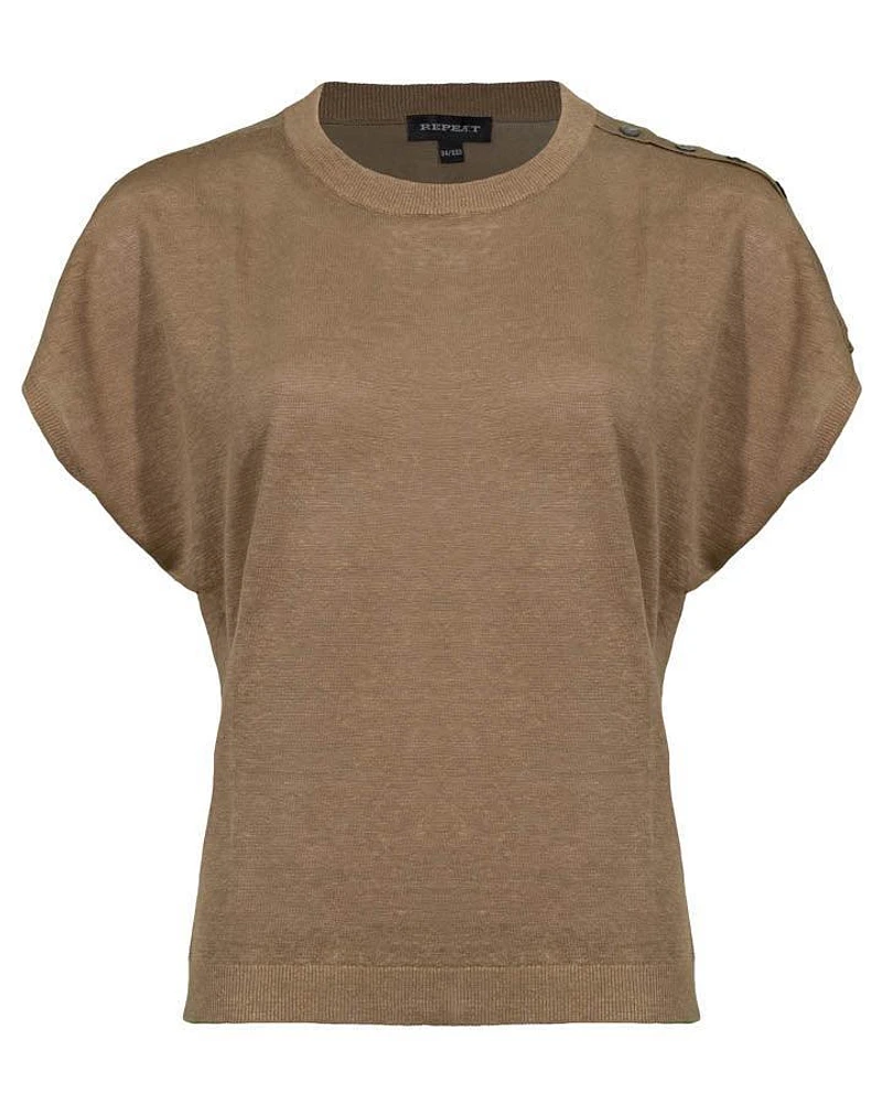 Linen Cap Sleeve Pullover