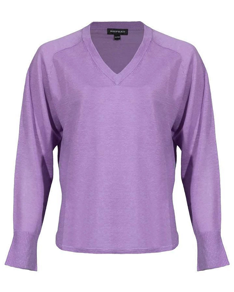 Linen V-Neck Pullover
