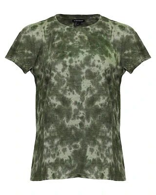 Mottled Print Linen T-Shirt
