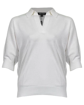 Polo Knit Top White