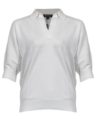 Polo Knit Top White