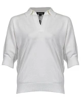 Polo Knit Top White