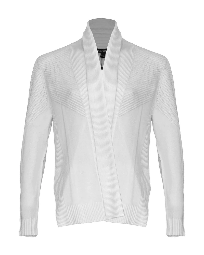Ribbed Knit Detail Cardigan