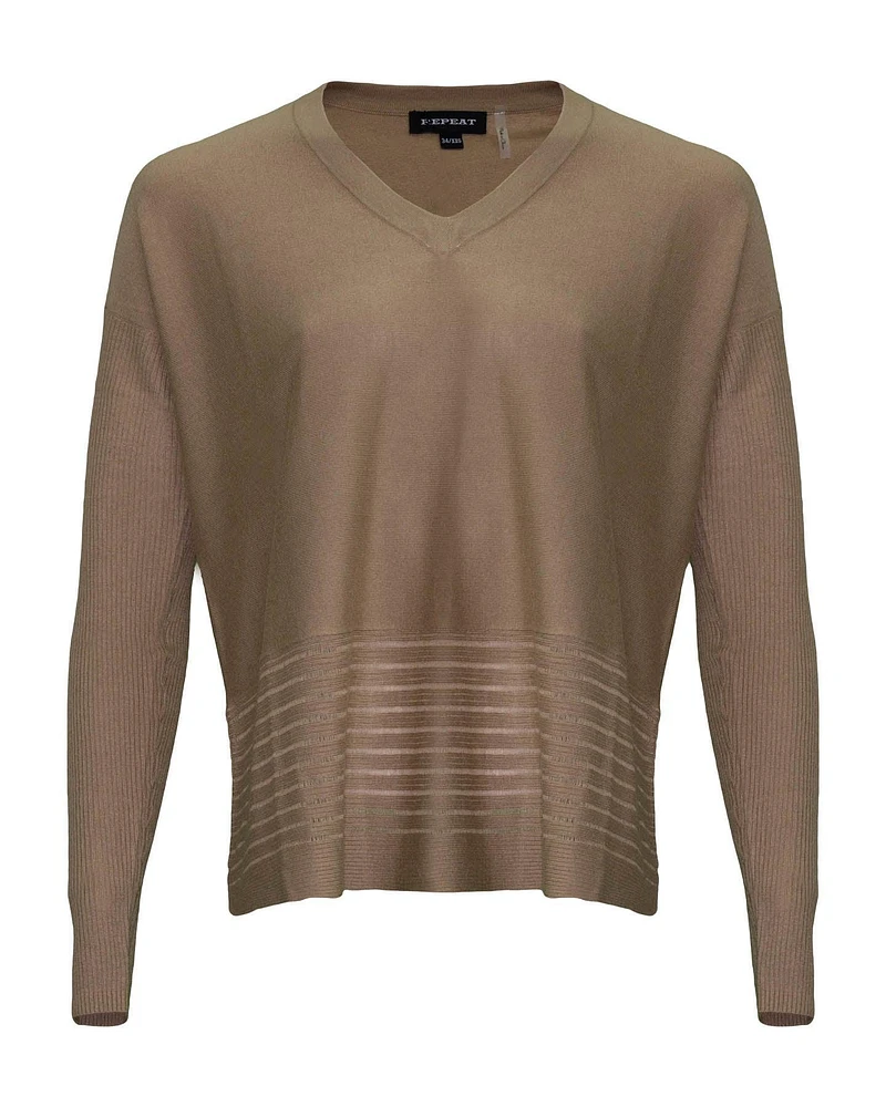 V Neck Bamboo Cashmere Blend Sweater