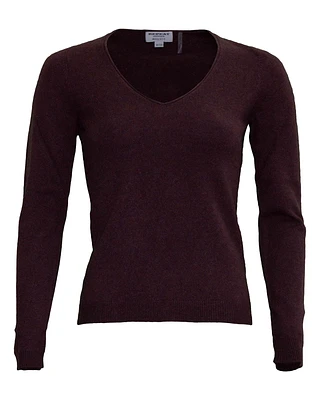 V Neck Cashmere Sweater Burgundy