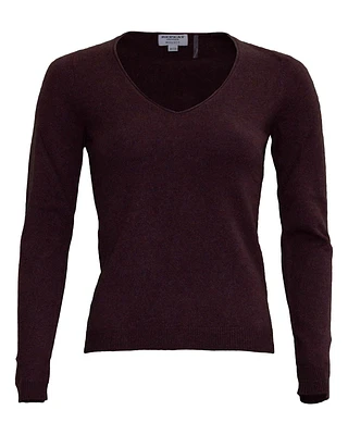 V Neck Cashmere Sweater Burgundy