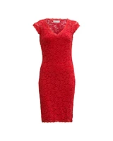 Lace Cap Sleeve Dress Strawberry