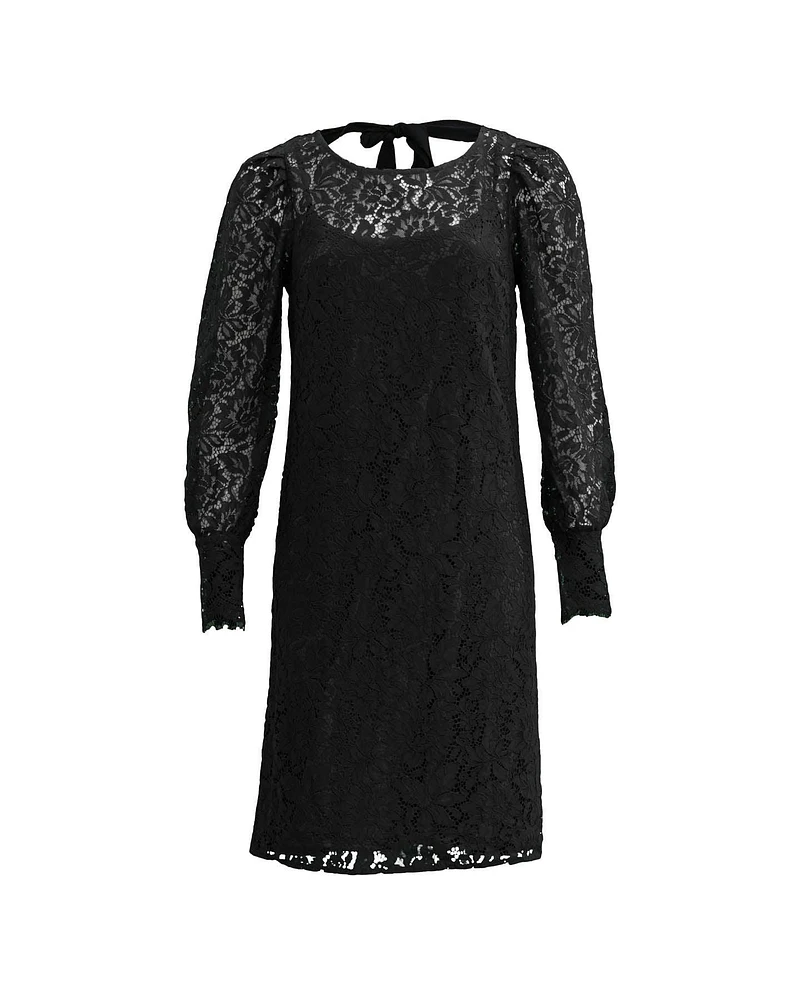 Lace Long Sleeve Dress Black