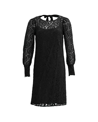 Lace Long Sleeve Dress Black
