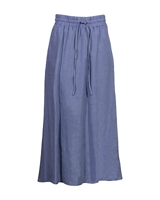 Flared Linen Long Skirt