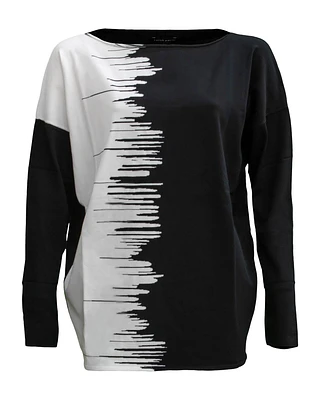 Graphic Striking Contrast Sweater
