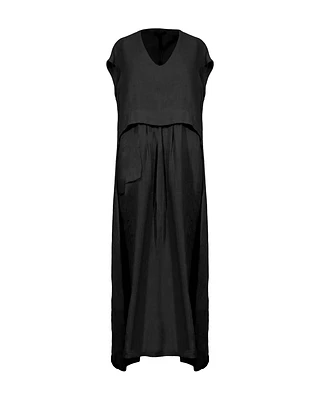 Linen V-Neck Maxi Dress