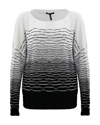 Two-Tone Boat Neck Sweater