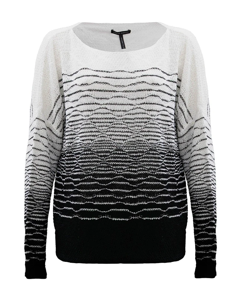 Two-Tone Boat Neck Sweater